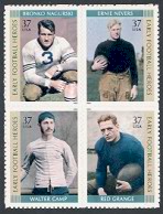 Early Football Heroes Mint Block of 4 Stamps United States, 2004